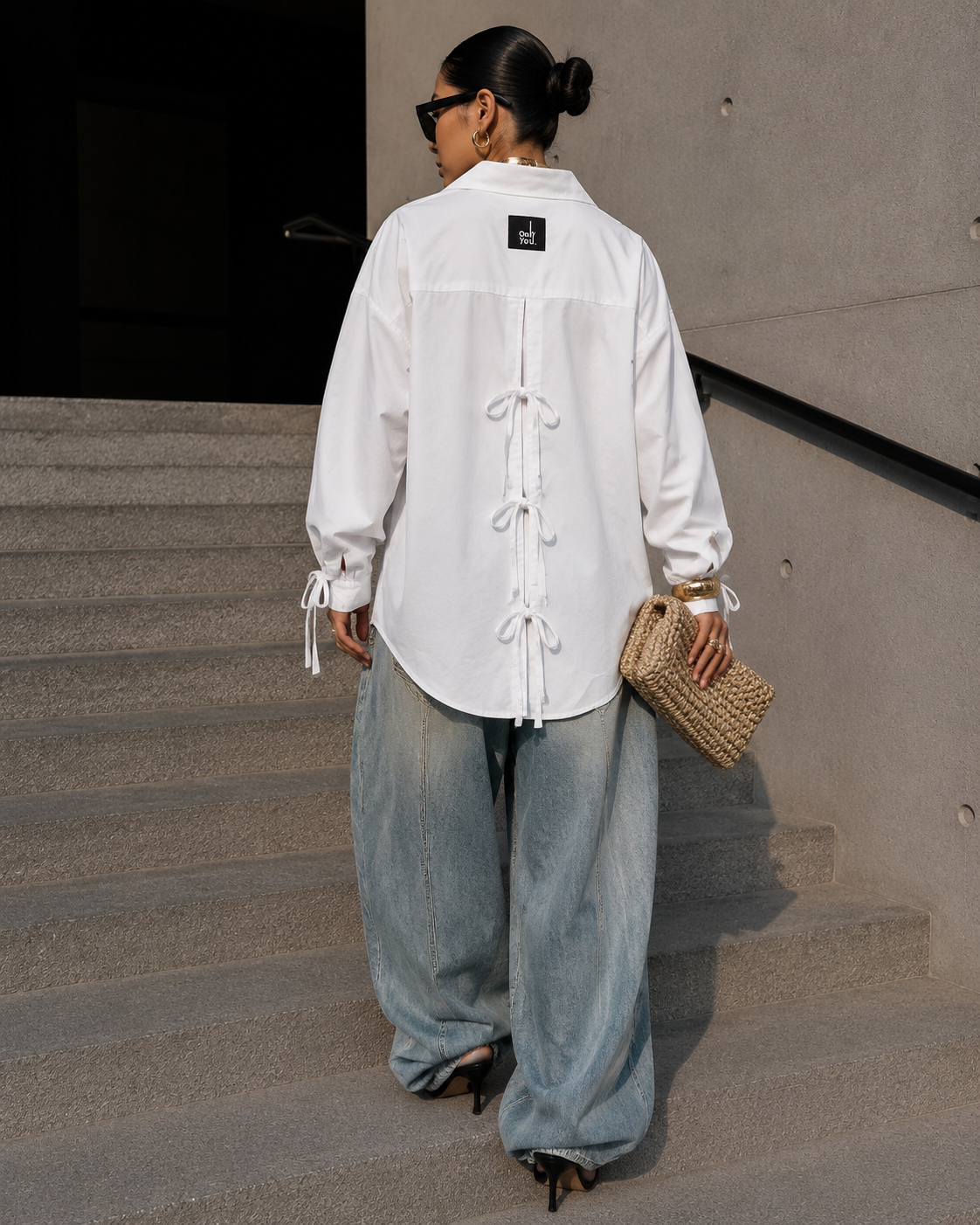 Poplin Shirt with Back Detailing