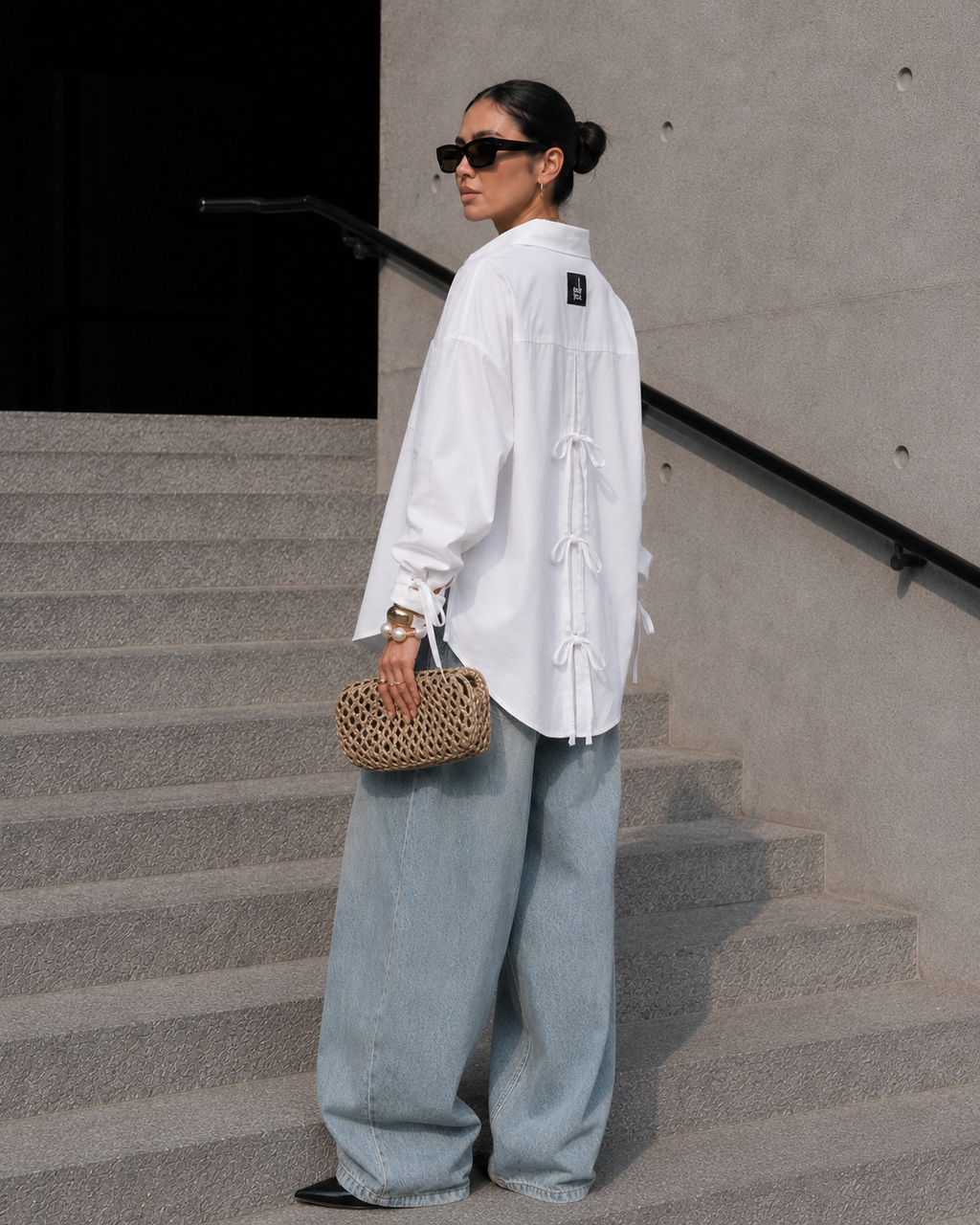 Poplin Shirt with Back Detailing