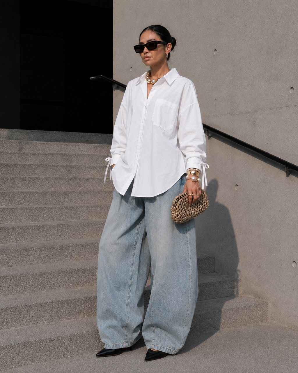 Poplin Shirt with Back Detailing